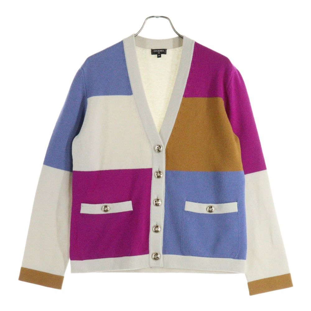 CHANEL (シャネル) ココマークボタン マルチカラージャガード カシミヤ