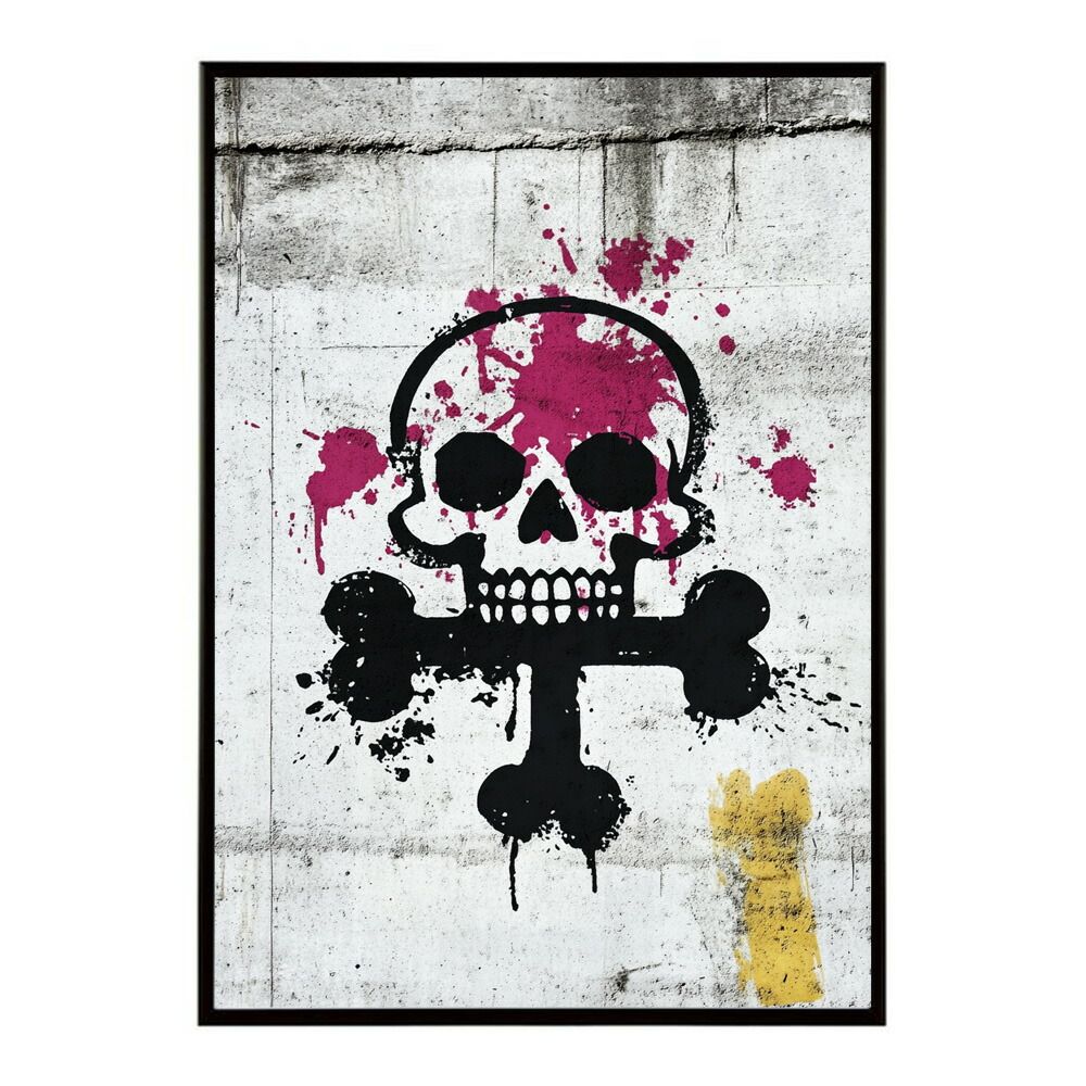 A3サイズ（約30×42cm）】【lm-poster-5111】【フレーム付き】ドクロ