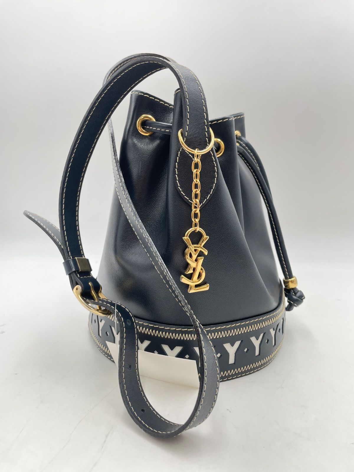 ☆259756868 イブサンローラン YSL巾着ショルダーバッグYカット