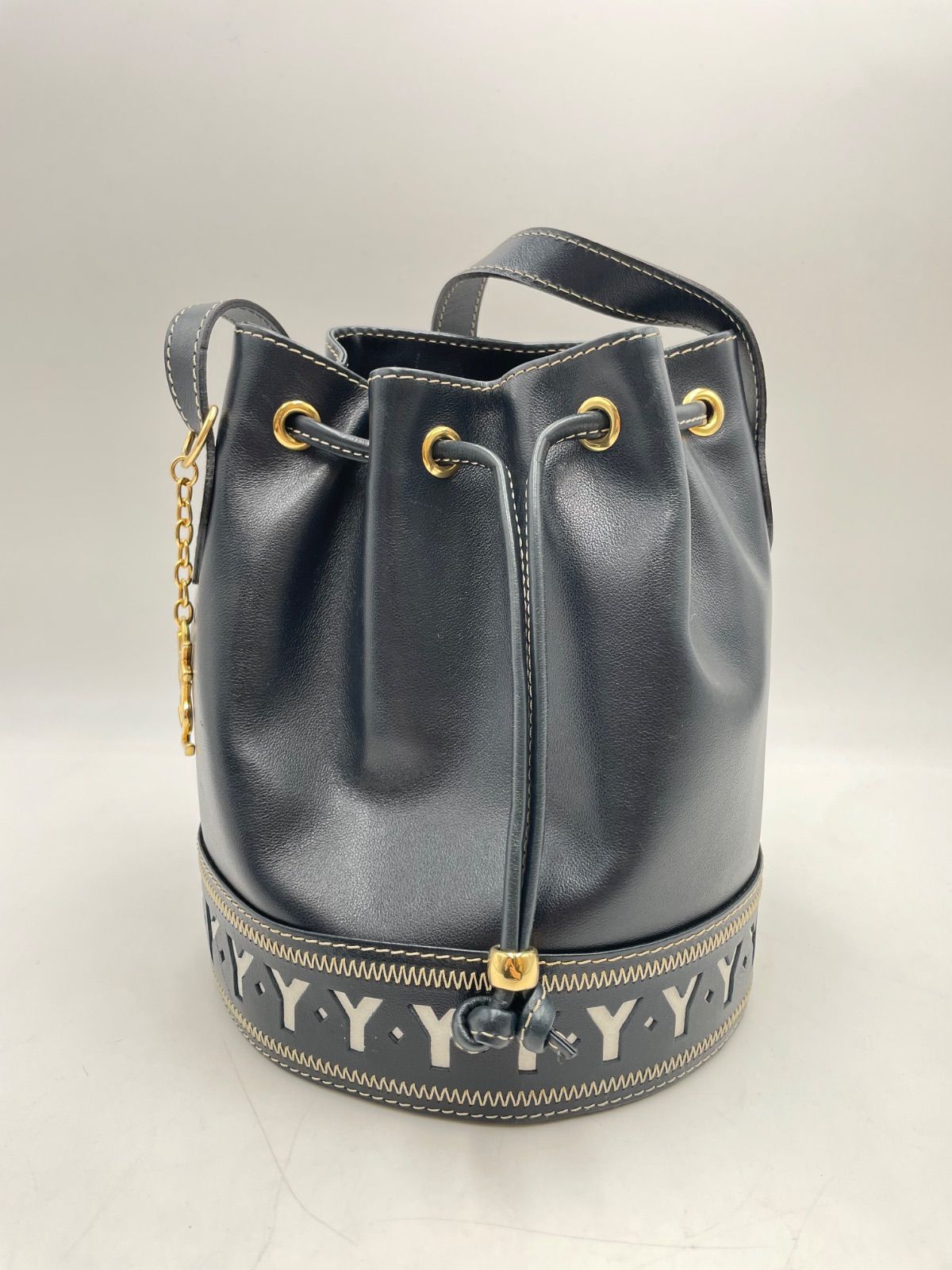 ☆259756868 イブサンローラン YSL巾着ショルダーバッグYカット