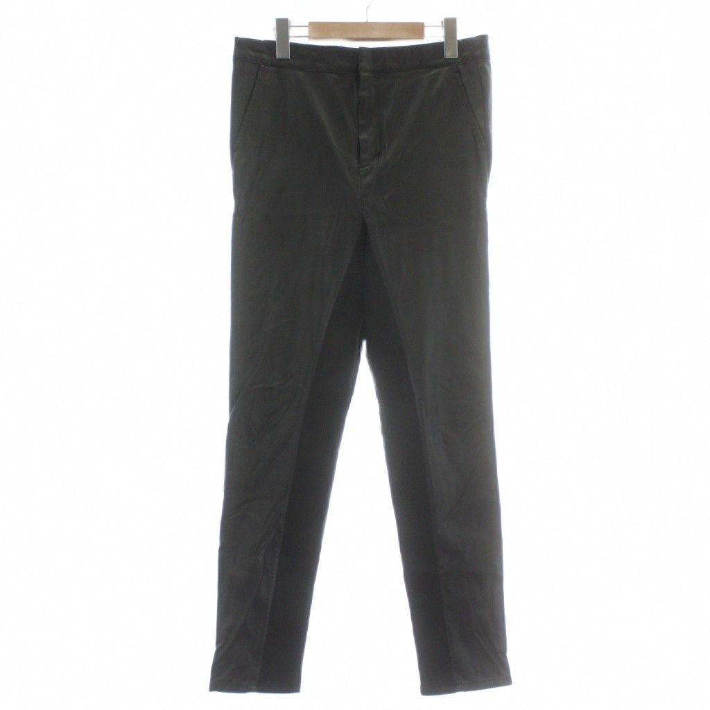 ダブル クロージング ダブスタ DOUBLE レザーパンツ スキニー フェイクレザー 切り替え ウエストゴム ジップフライ 38 黒 ブラック XZ GY 99