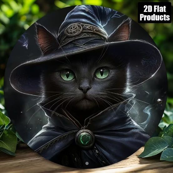 入荷！黒猫① 見据える先に ブリキ/アルミ看板 ラウンド - メルカリ