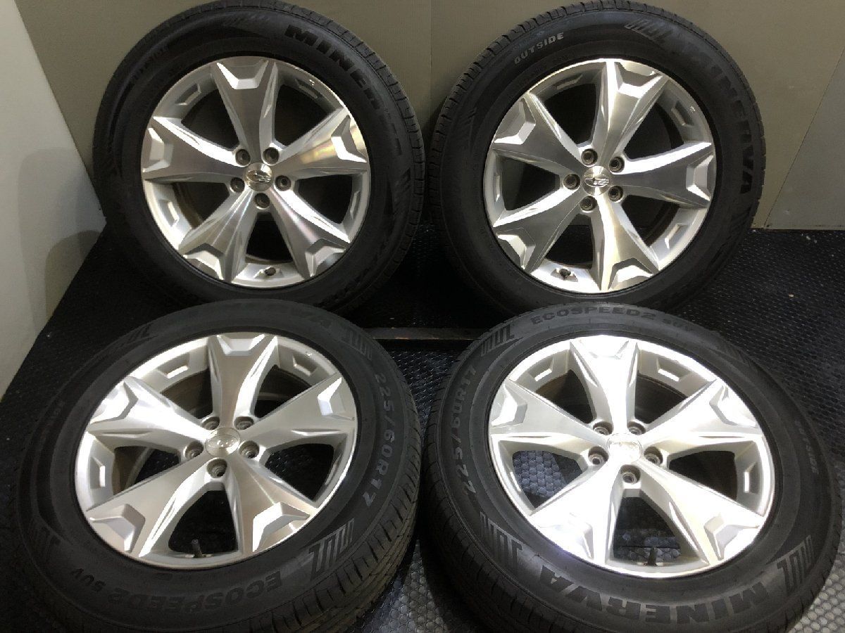 MINERVA 225 60 R 17 夏タイヤ SUBARU SJフォレスター ホイール 17インチ 48 22年製 バリ溝 XV流用 VTH 236