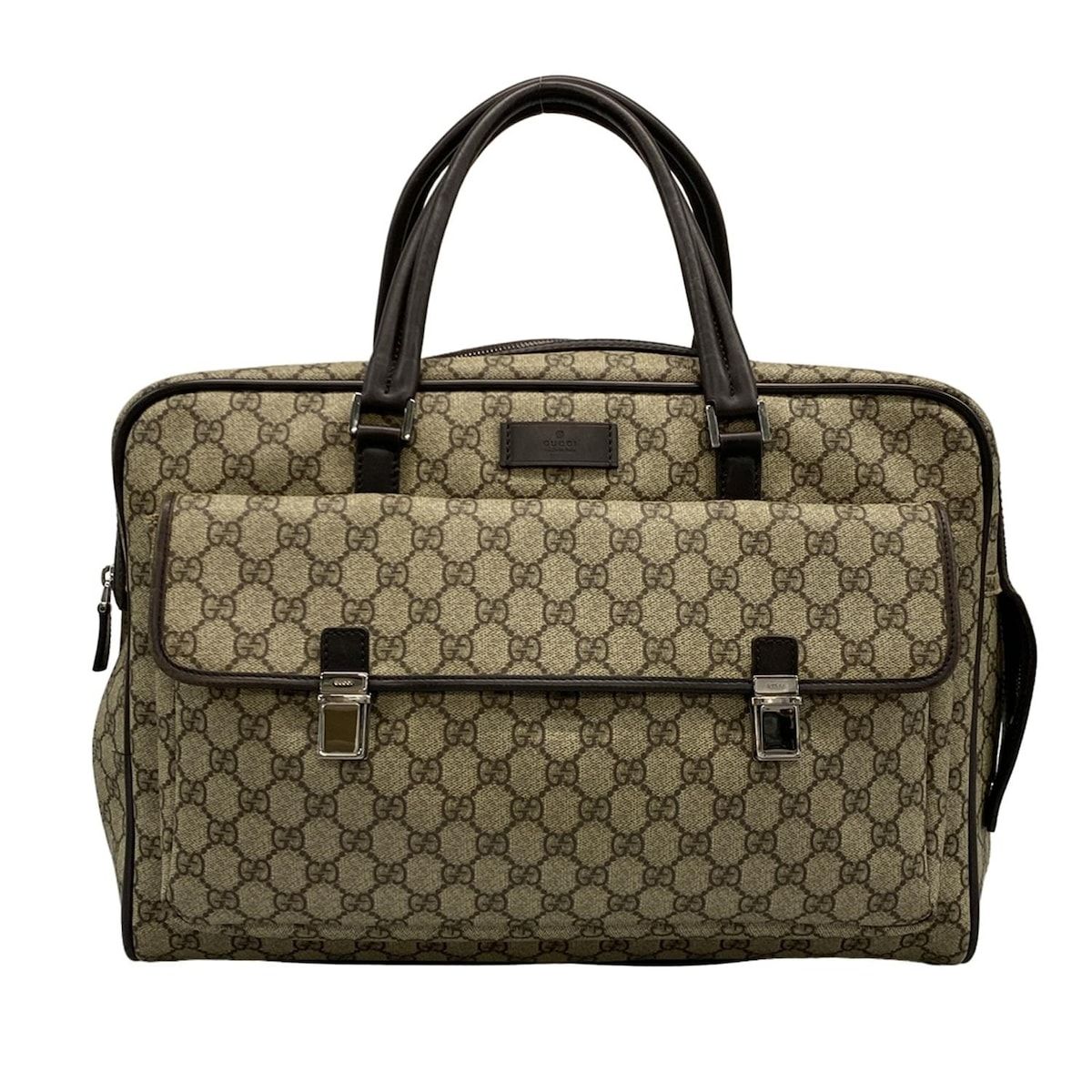 GUCCI グッチ ビジネスバッグ GGプラス GGスプリーム 108825 ダークブラウン×ベージュ レザー