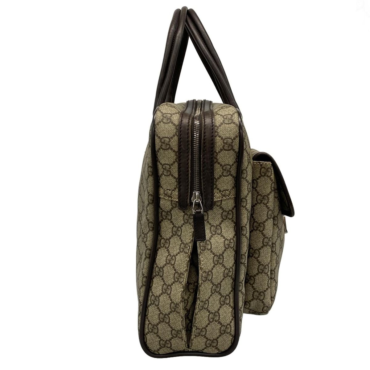 GUCCI グッチ ビジネスバッグ GGプラス GGスプリーム 108825 ダークブラウン×ベージュ レザー