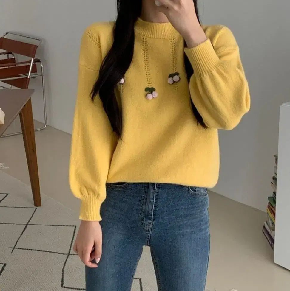 新品) さくらんぼ チェリーニット セーター(2color) いちごジャムプロジェクト ポンポン