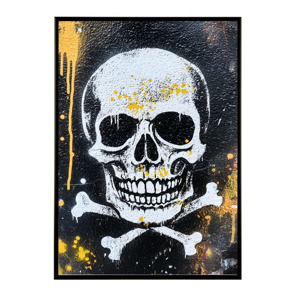 A1サイズ（約59x84cm）】【lm-poster-5343】【フレーム付き】ドクロ