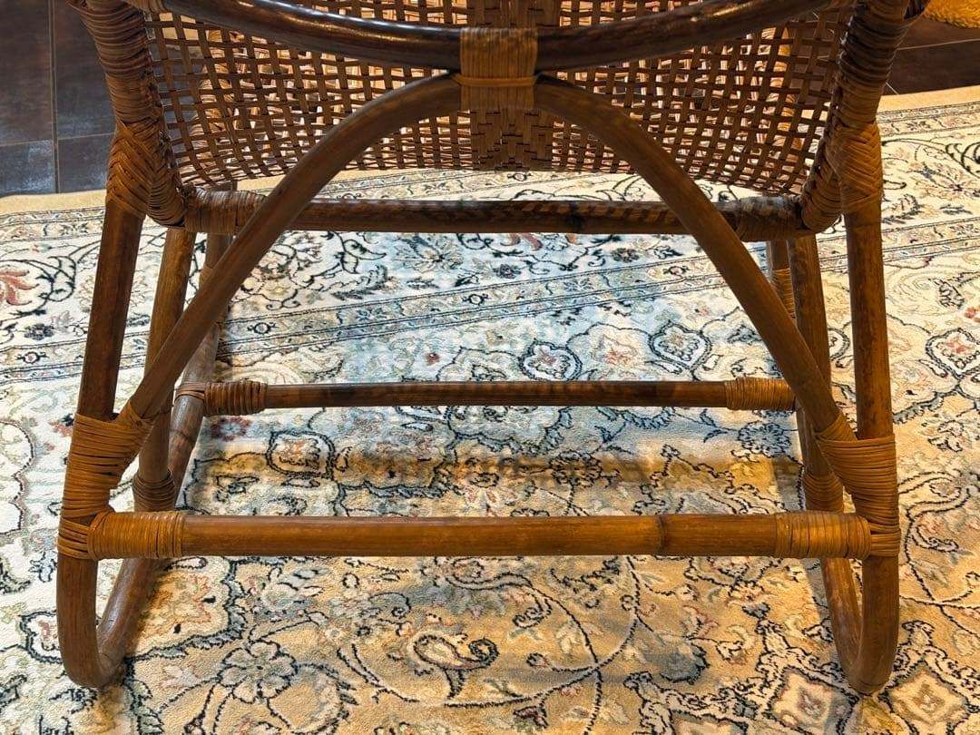 ラタン家具 籐家具 ラウンジチェア ローチェア アジアン ビンテージ nz