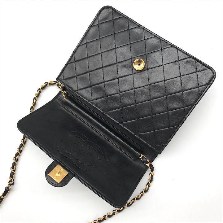  CHANEL シャネル ココマーク マトラッセ チェーン ショルダー バッグ ラムスキン プッシュロック ブラック レディース a 10879 メッセンジャーバッグ ショルダーバッグ