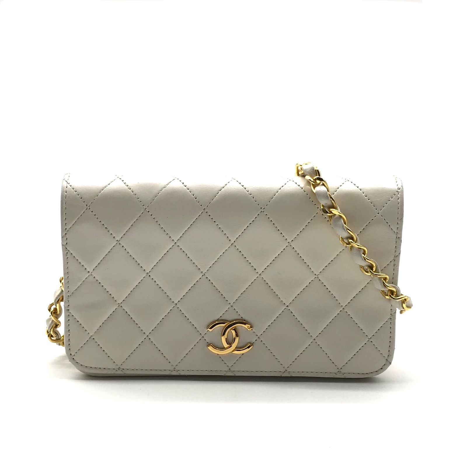 良品 CHANEL シャネル ココマーク マトラッセ チェーン ショルダー バッグ ラムスキン プッシュロック ホワイト レディース k6879 良品 CHANEL シャネル ココマーク マトラッセ チェーン ショルダー