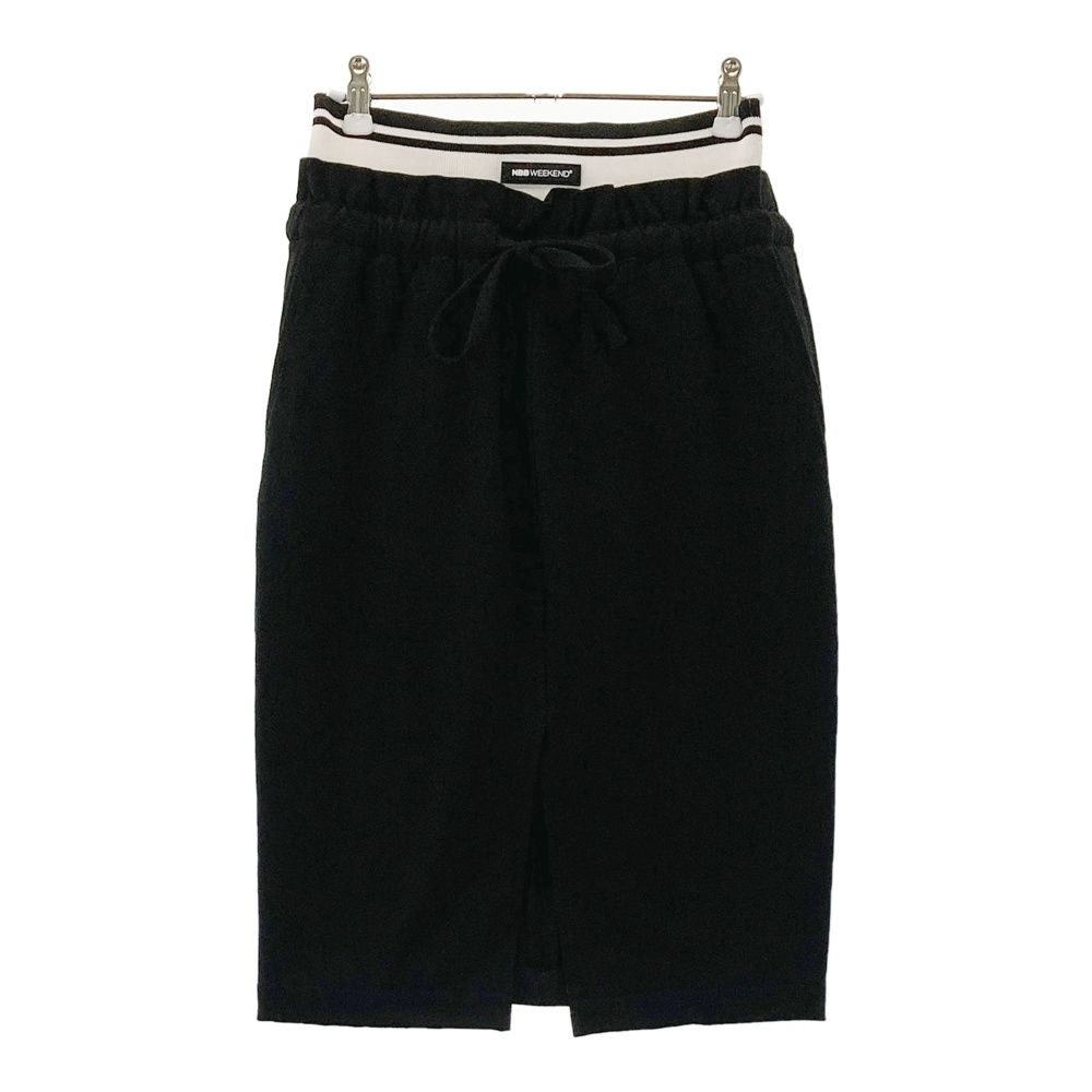 サイズ：1 NBB WEEKEND エヌビービーウィークエンド  ひざ丈 スリット スカート  ブラック系 [240101588665] ゴルフウェア レディース ストスト