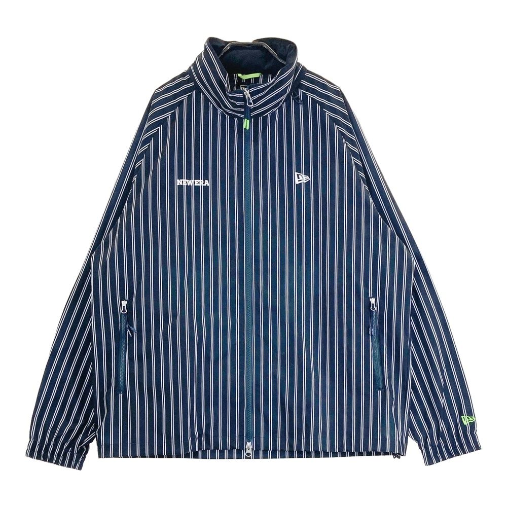 サイズ XLARGE ERA ニューエラ モデル フード付ジップジャケット ストライプ柄 ネイビー系 ゴルフウェア メンズ ストスト