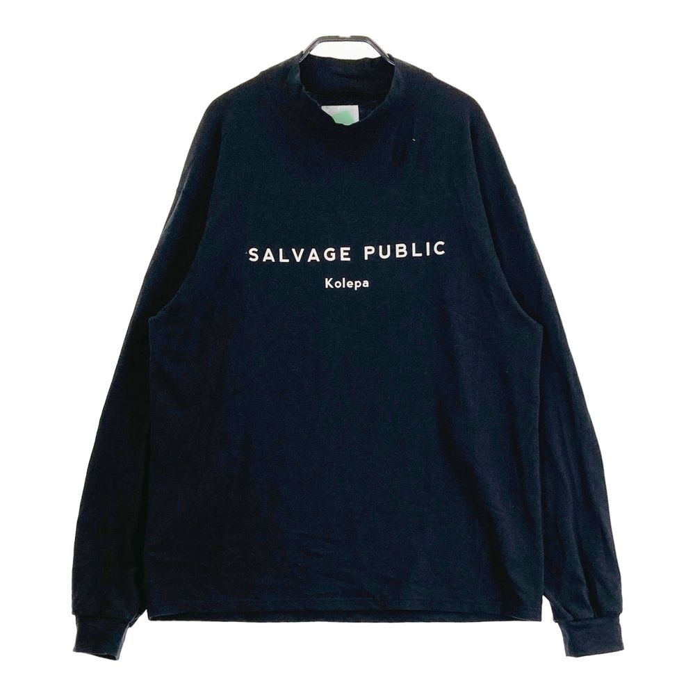 サイズ L SALVAGE PUBLIC サルベージパブリック モデル ハイネック長袖Tシャツ ブラック系 ゴルフウェア メンズ ストスト