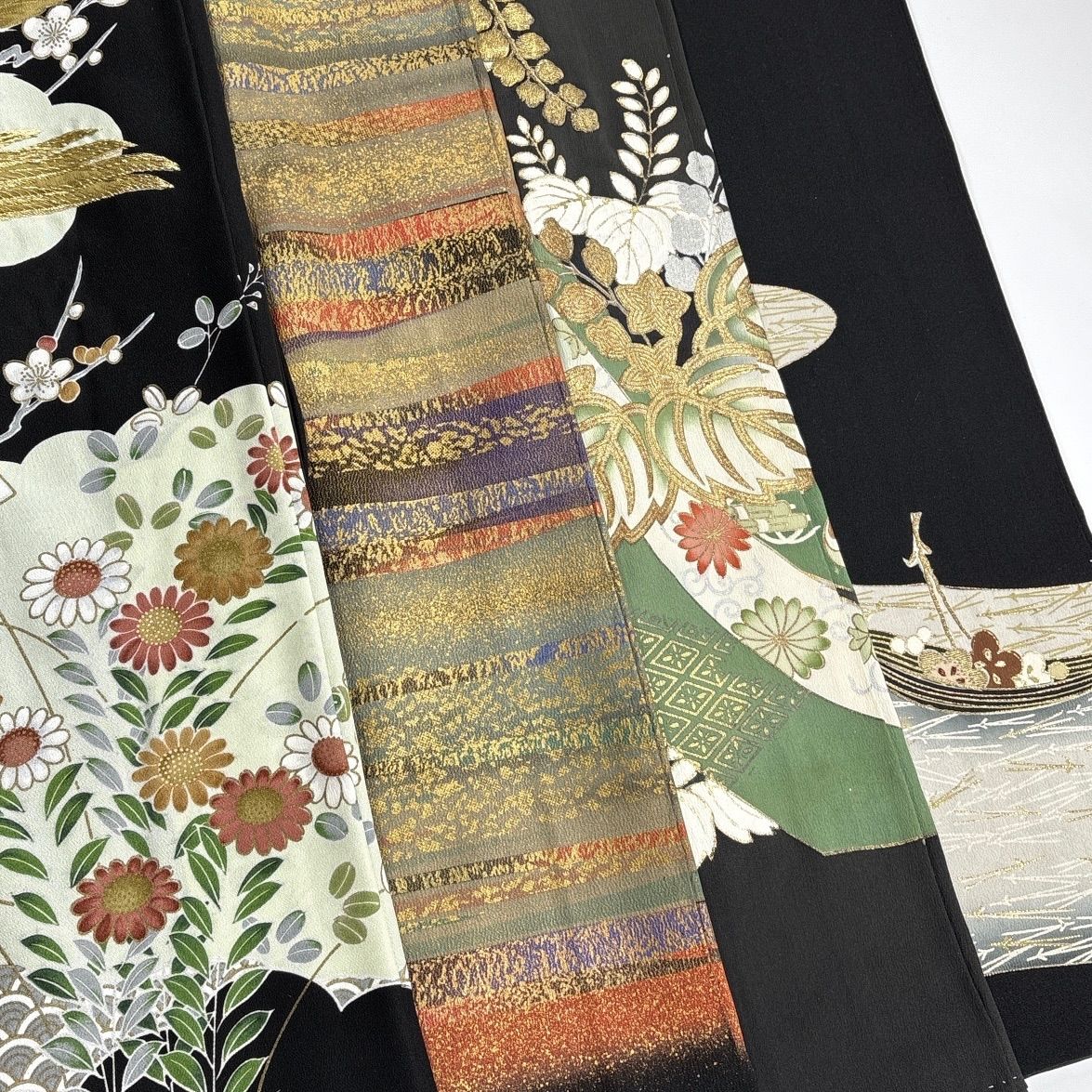 着物まとめ売り　正絹振袖4枚　留袖1枚　着用可　リメイク素材　目立った汚れなし 振袖 4枚 正絹 着物まとめ売り 同梱購入歓迎 リメイク用 着付け練習用