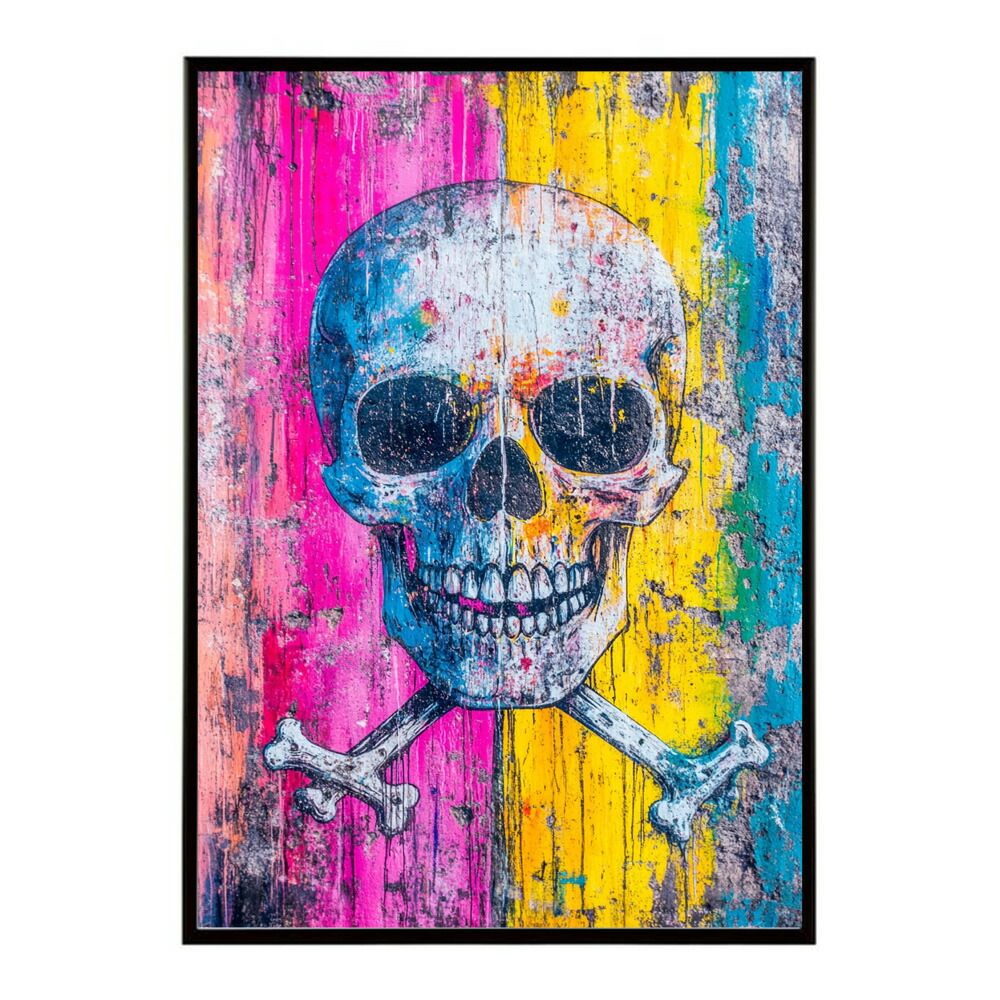 A3サイズ（約30×42cm）】【lm-poster-5510】【フレーム付き】ドクロ