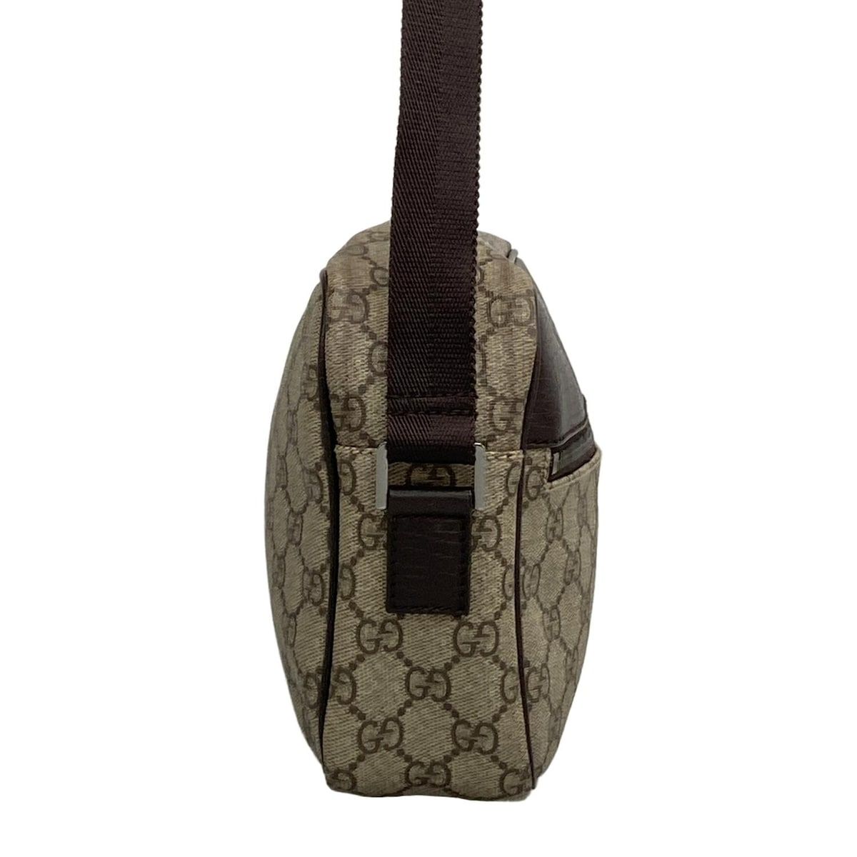 1円 GUCCI グッチ 114291 GGスプリーム PVC×レザー クロスボディ