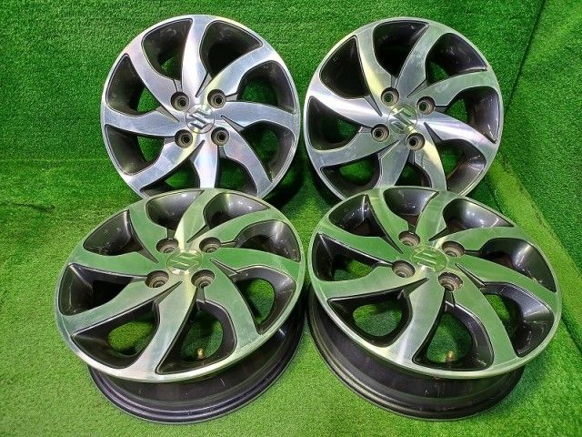 スズキ パレット MK21S 純正アルミホイル/14インチ4.5J＋50 激安 中古 4本セット】 スズキ パレット MK21S 純正 アルミホイール 14