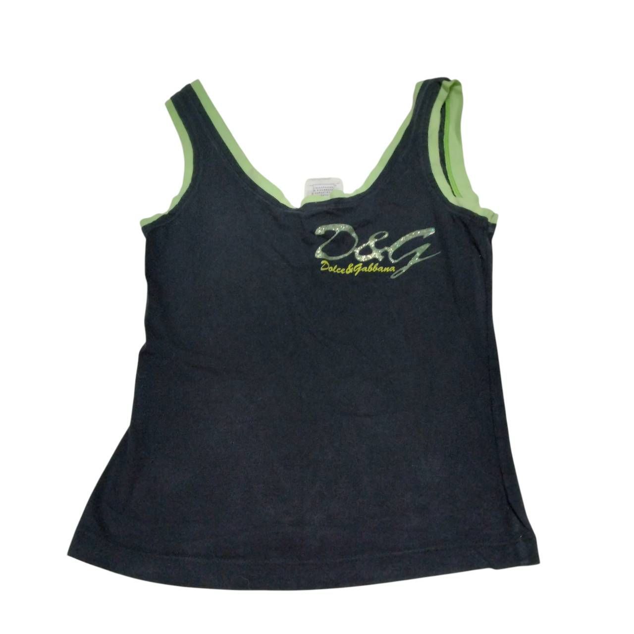 極美品 DOLCE&GABBANA ロゴタグ付き タンクトップ ブラック ② D&G ブラック タンクトップ 38 D&G ブラック タンクトップ 38 Dolce