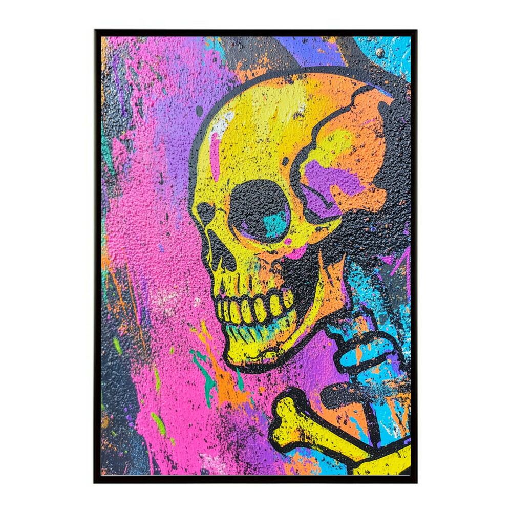 A2サイズ（約42x59cm）】【lm-poster-5129】【フレーム付き】ドクロ