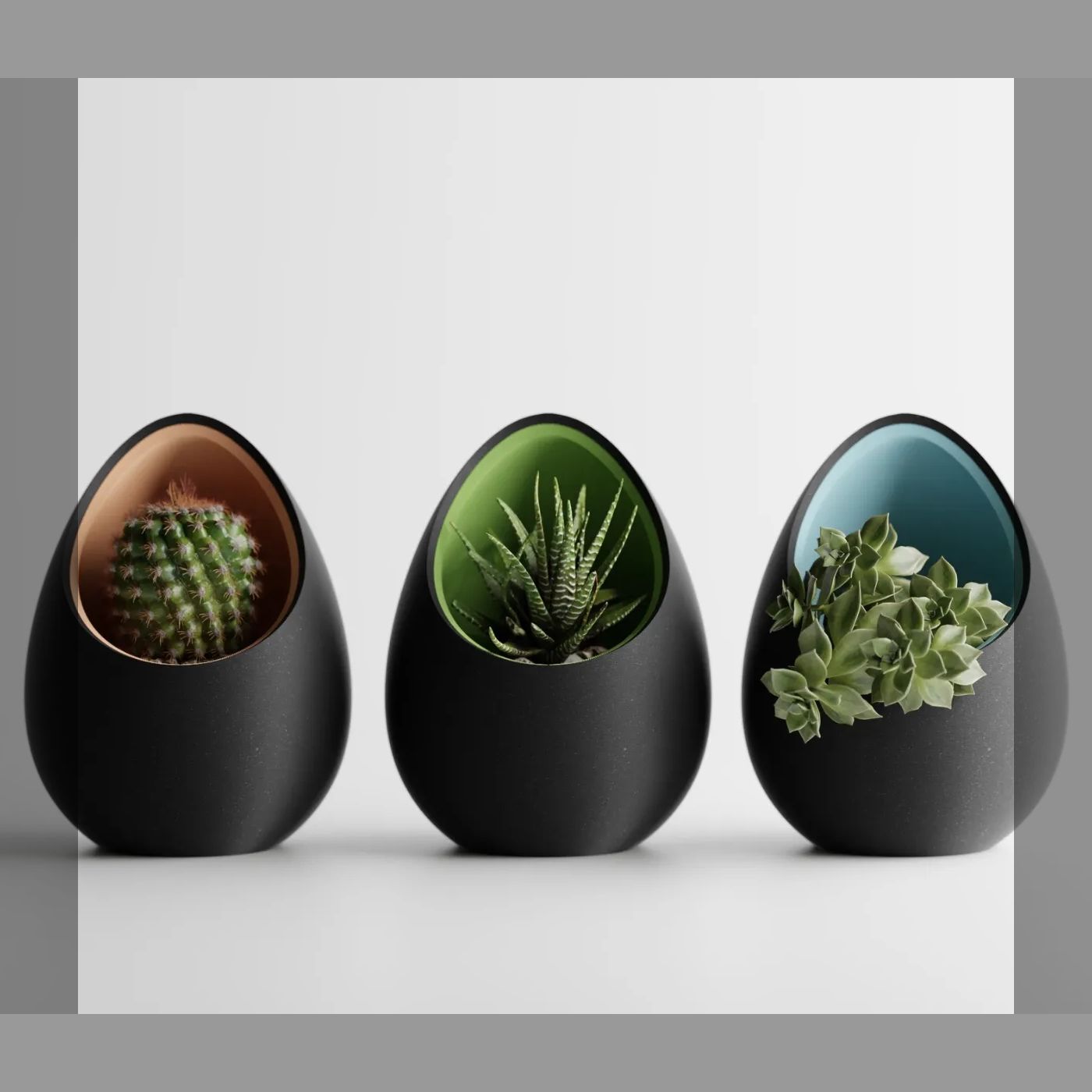 3dプリンター鉢 タマゴ 2号 2個セット 作家鉢 植木鉢 - メルカリ