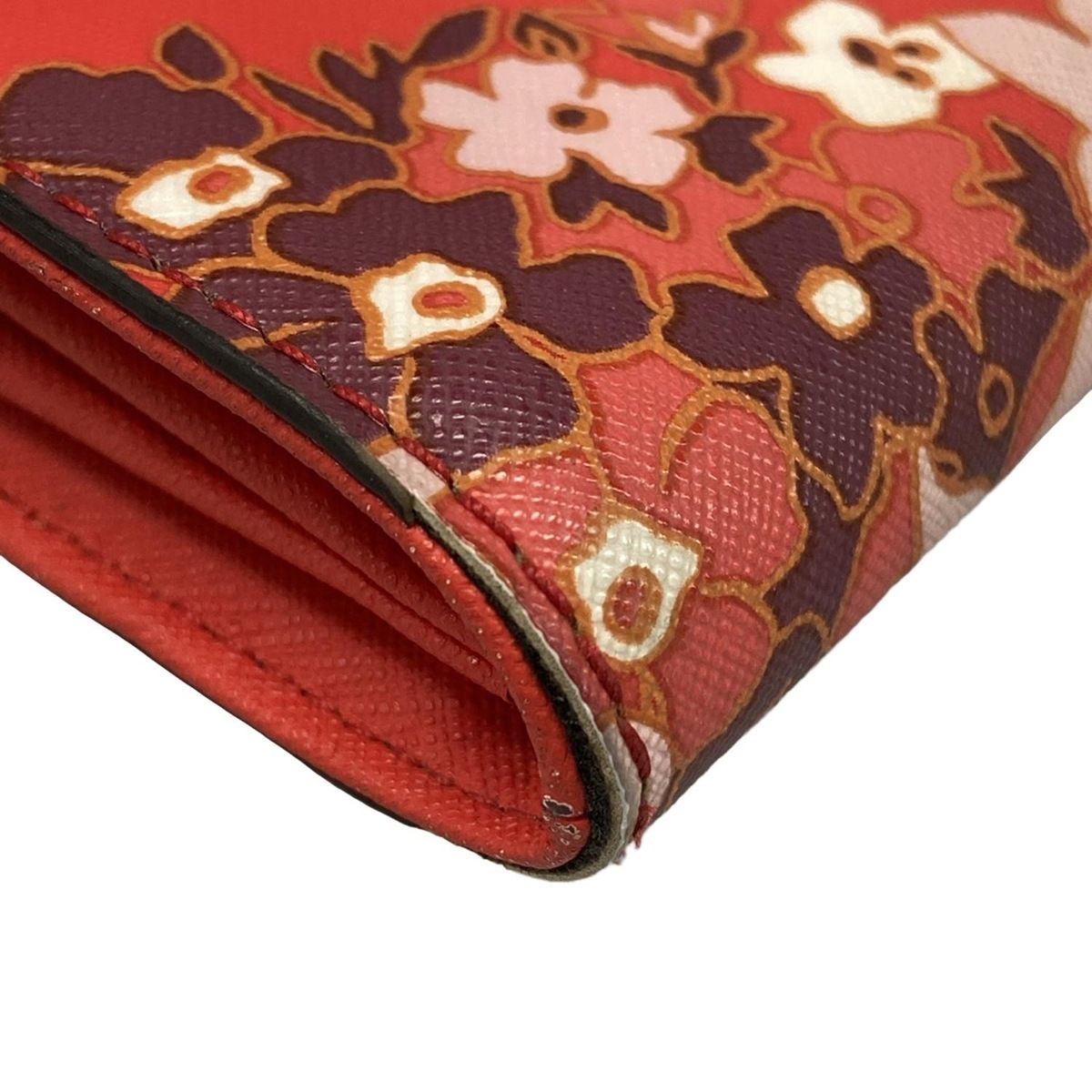 MICHAEL KORS(マイケルコース) 財布 レッド×パープル×マルチ チェーンウォレット/花柄 レザー MICHAEL KORS(マイケルコース) 財布 レッド×パープル×マルチ チェーン