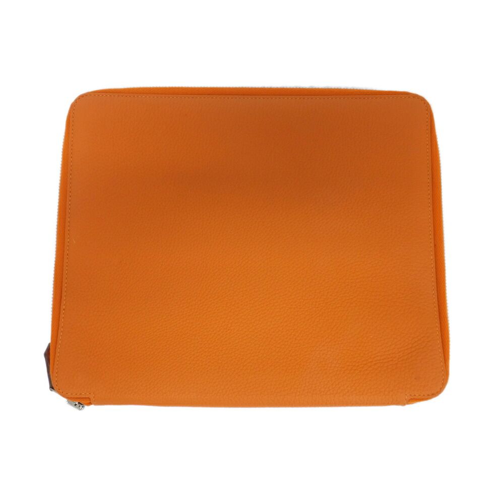 天白】エルメス e-ZIP タブレットケース トゴ エルメスオレンジ □R