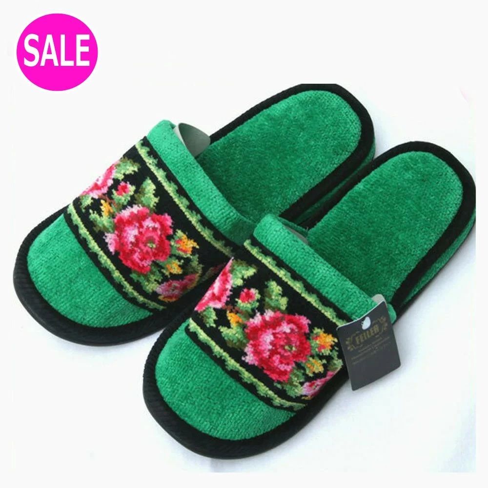 フェイラー スリッパ 定価10 450円 レイシーローズ グリーン ヒール無 LR-159602