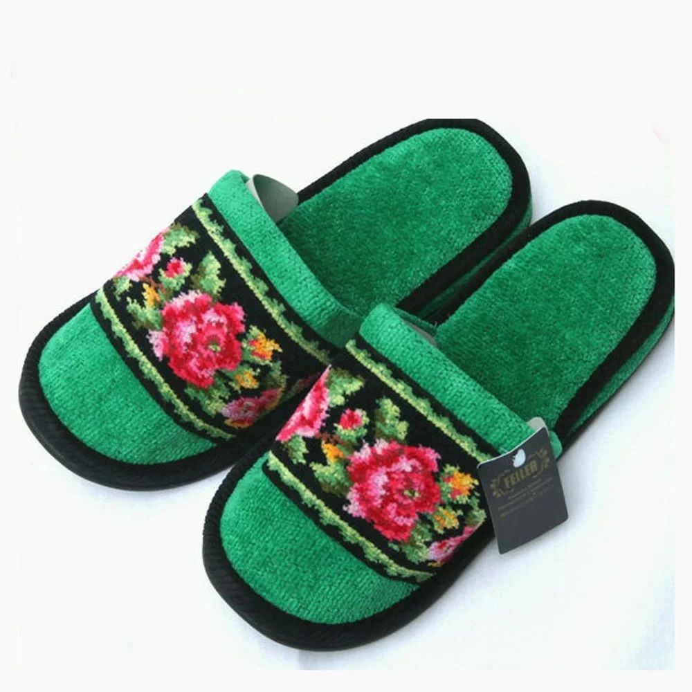 フェイラー スリッパ 定価10,450円 レイシーローズ グリーン ヒール無