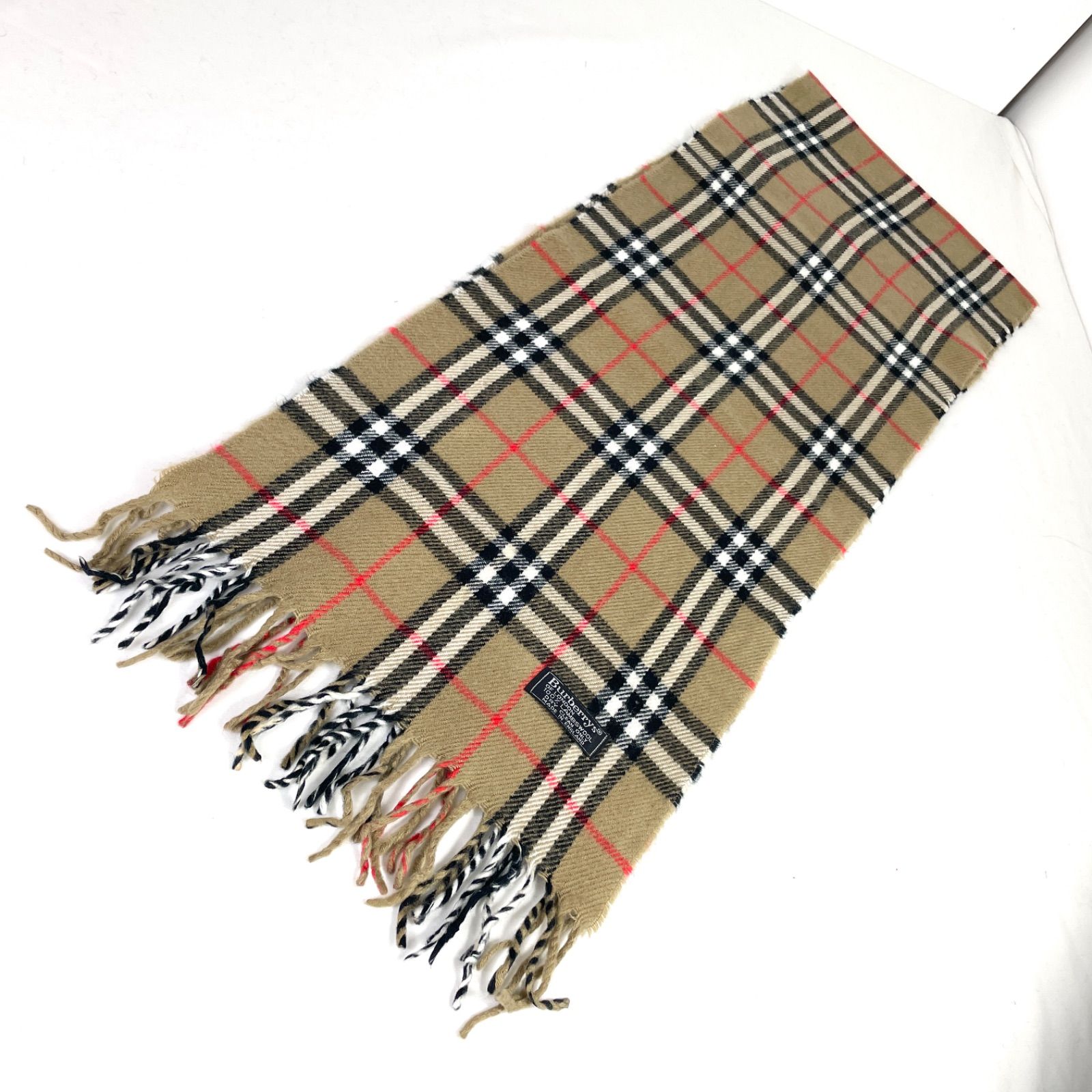 t2127 バーバリー マフラー ノバチェック ウール100% イングランド製