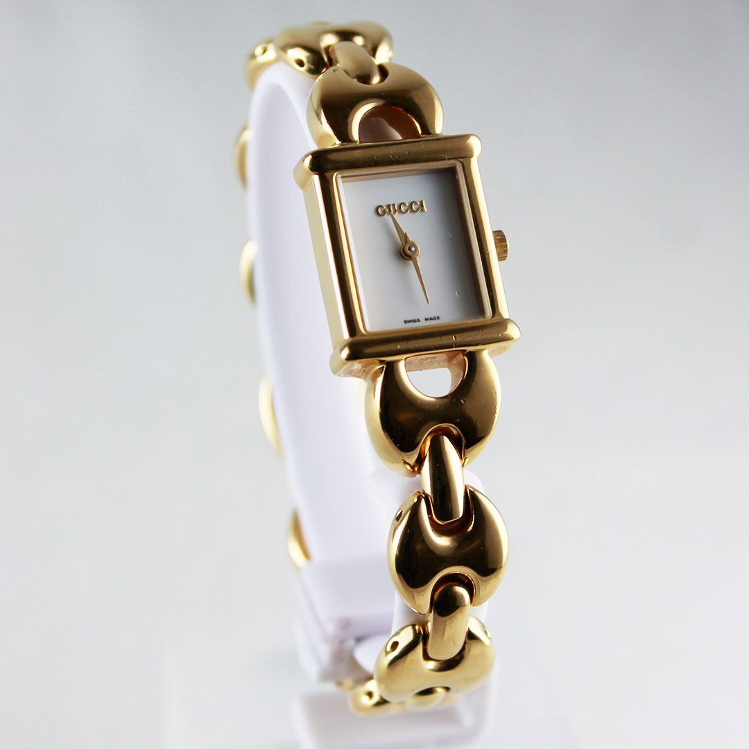 ★GUCCI★ 1800Lゴールド アナログ腕時計(電池交換済み) SA195 GUCCI グッチ 1800L レディース 腕時計 GP ゴールド 付け替え