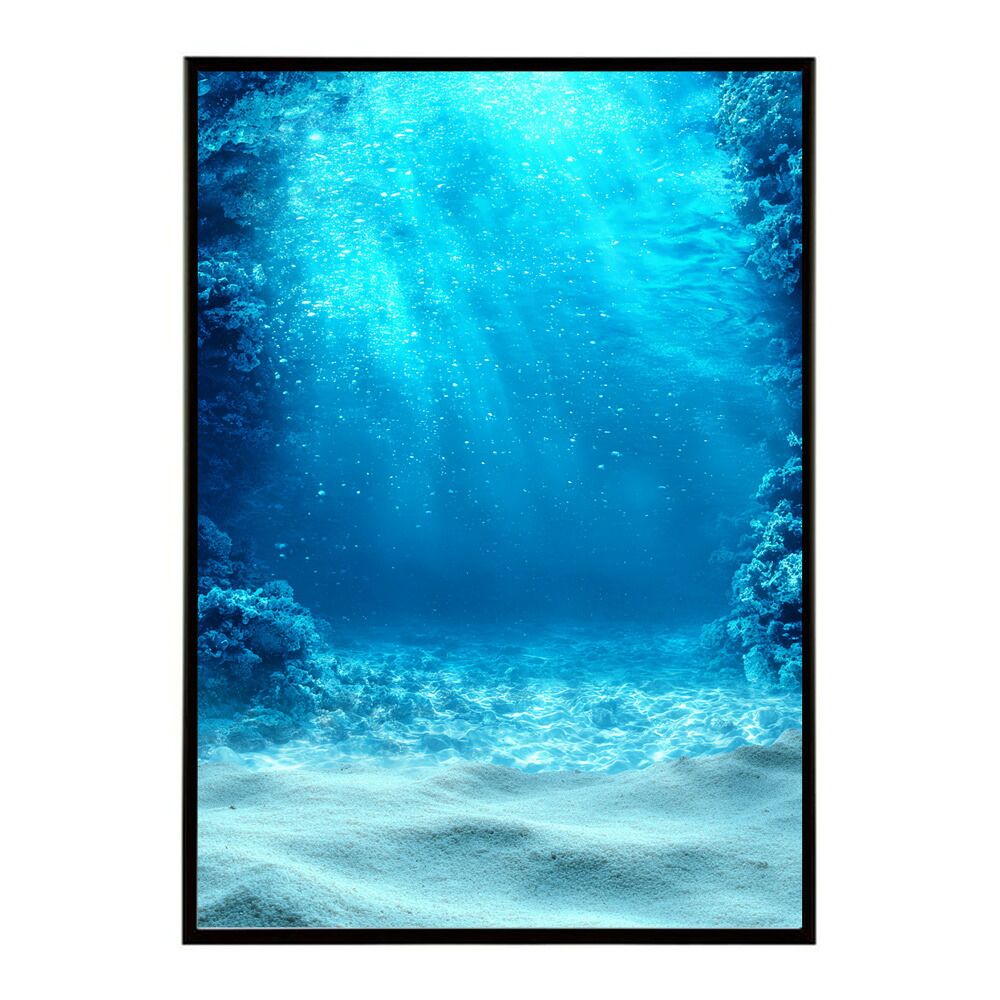 【A2サイズ（約42x59cm）】【lm-poster-3838】【フレーム付き】ポスター 水色界隈 部屋飾り 深海 海 青 光 幻想的 推し活 壁掛け 神秘的