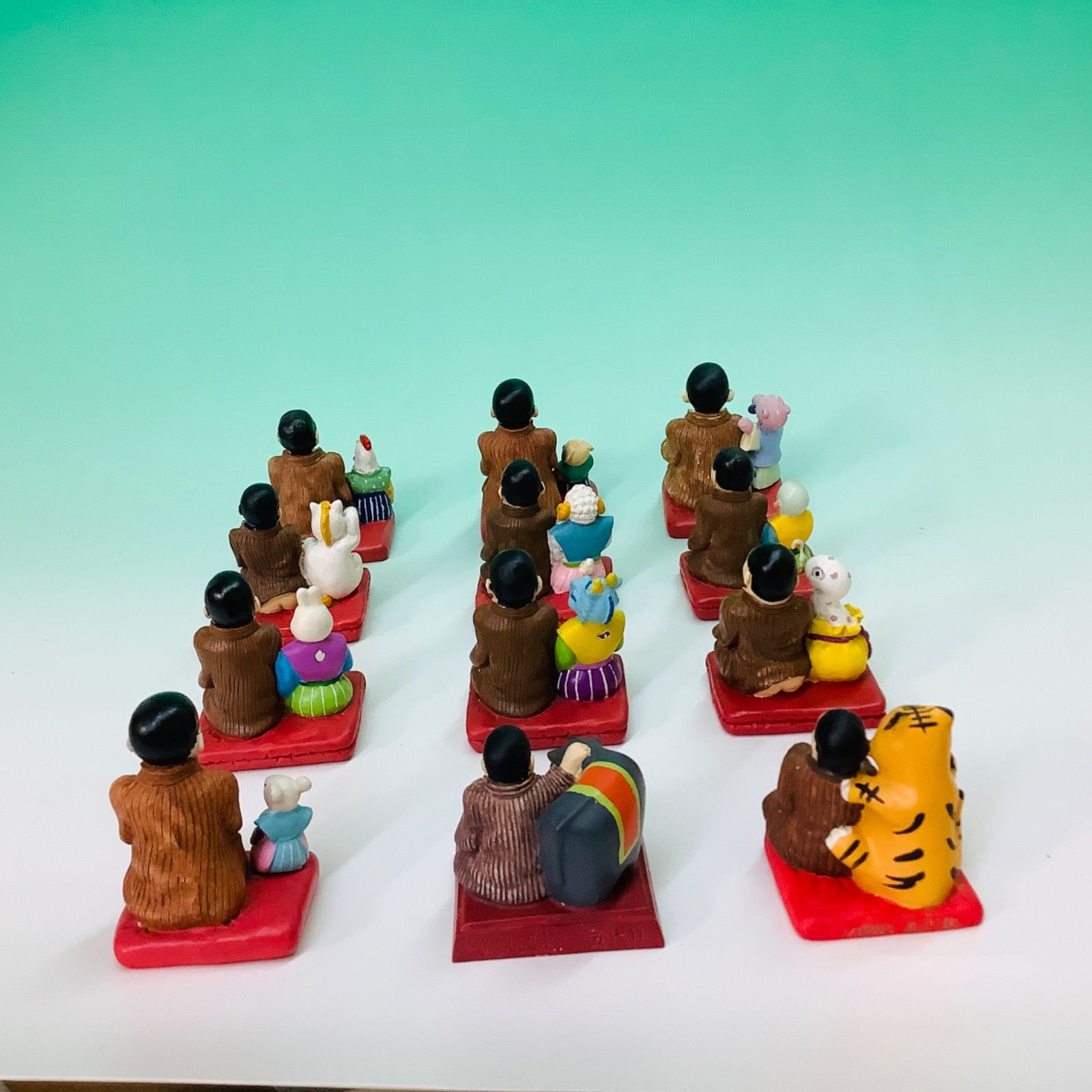 日本の伝説置物セット仙台四郎 十二支セット