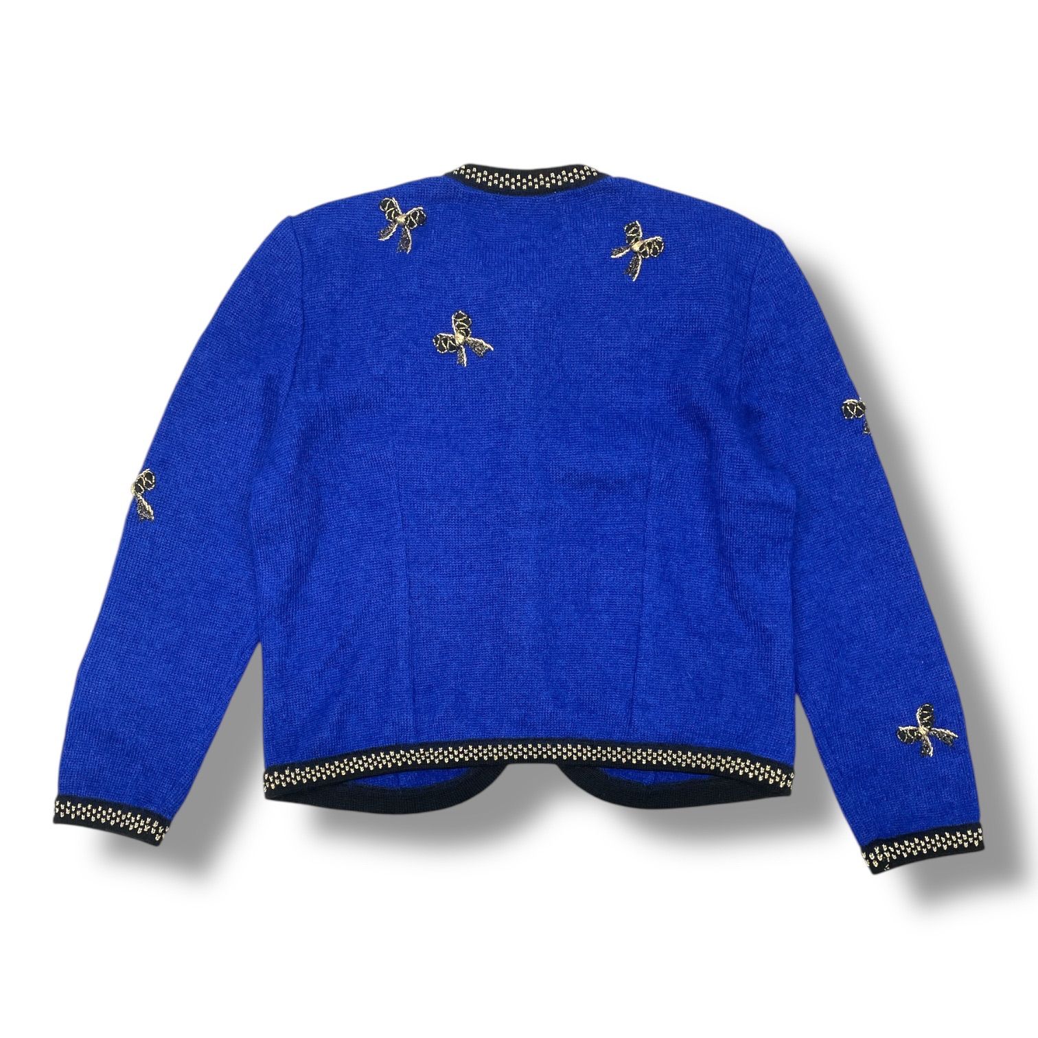 アトリエサガン フリルカーディガン ジャケット リボン刺繍　LL アトリエサガン フリルカーディガン ジャケット リボン刺繍 LL