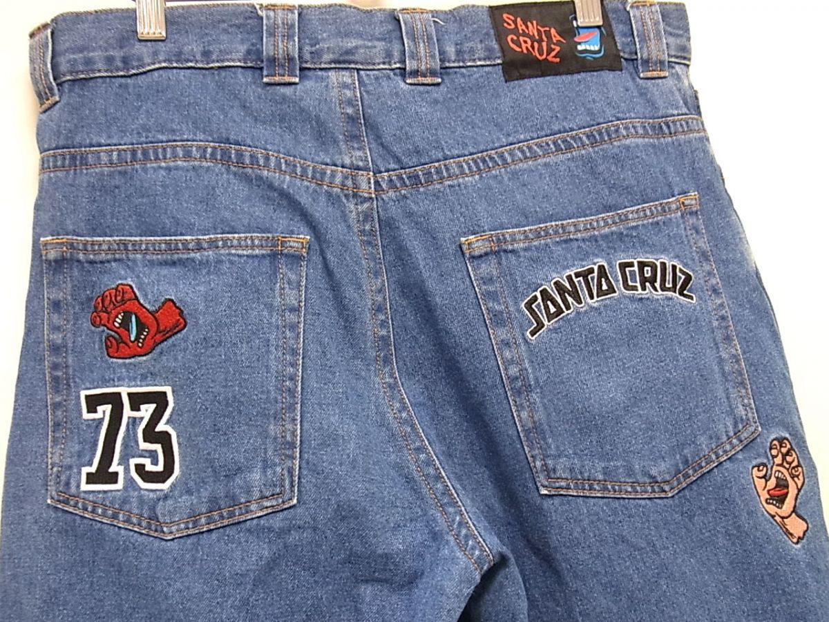 ☆SANTA CRUZ サンタクルーズ ワイドテーパード バギーデニム ムラサキ