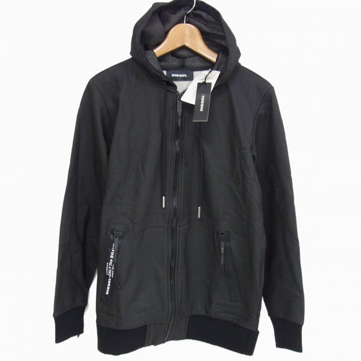 定価38 500円 DIESEL 20 SS S-FILM JACKET コーティング加工 ジップパーカー ジャケット ブラック ディーゼル メンズ