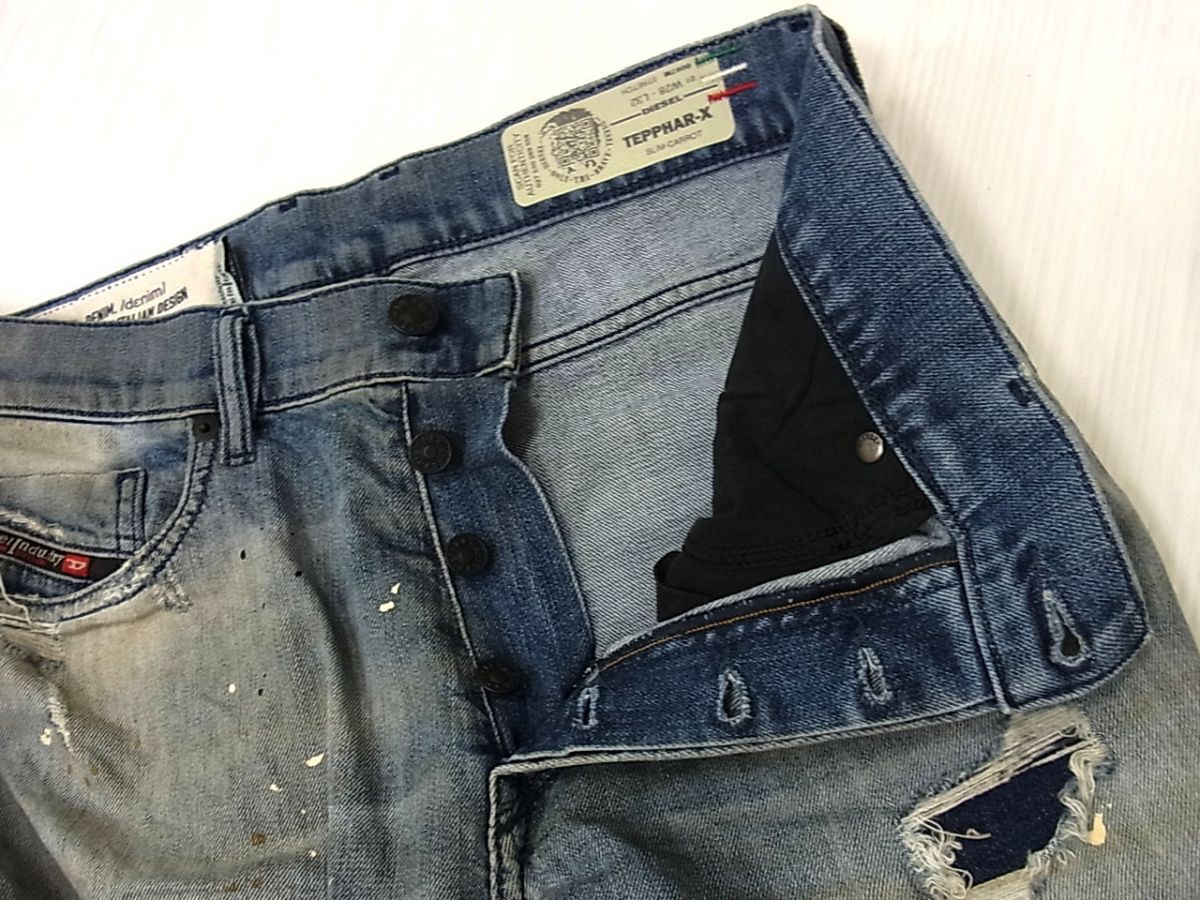 ☆DIESEL TEPPHAR デニムパンツ ボタンフライ スキニー ストレッチ 