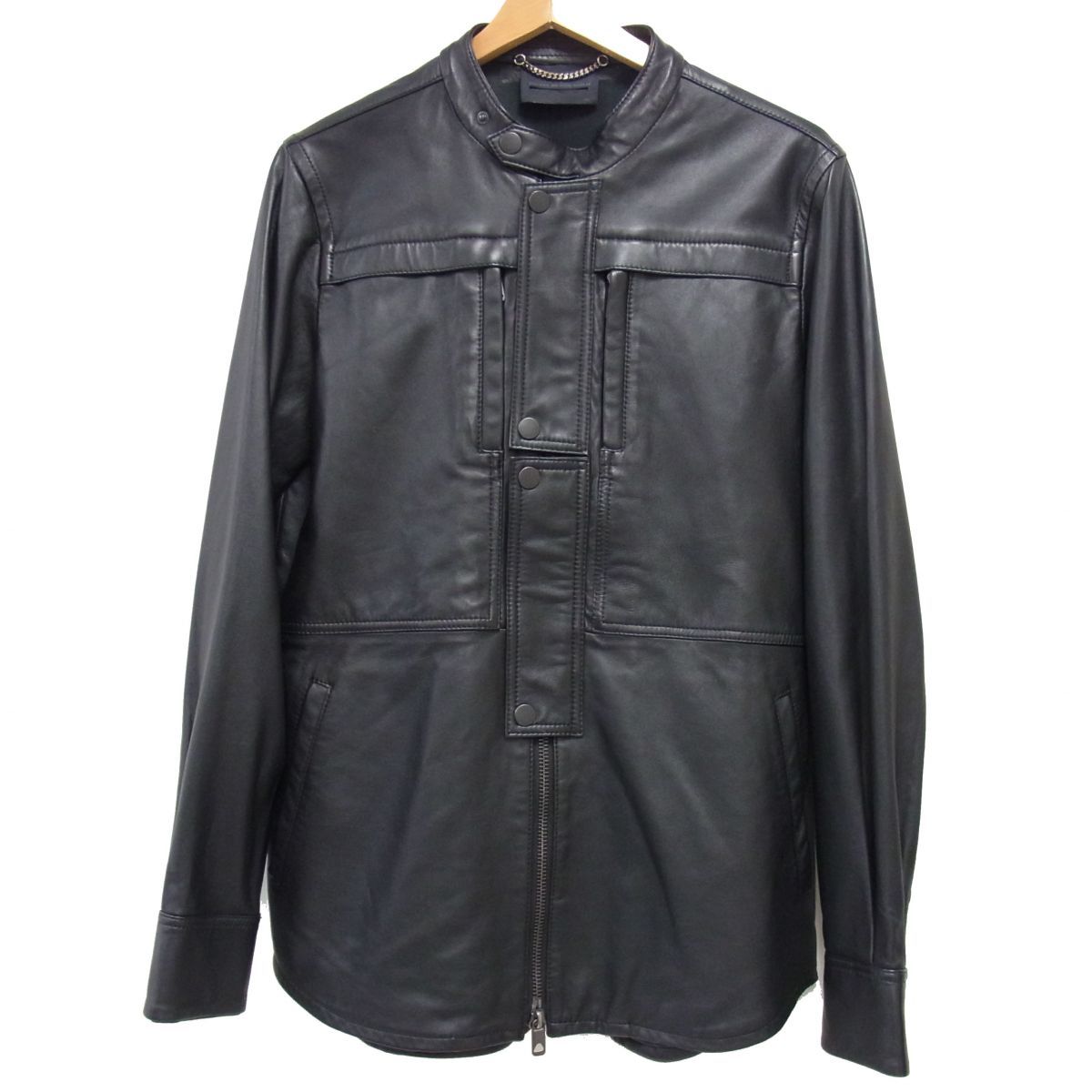 定価19万円 DIESEL BLACK GOLD ディーゼル ラムレザー シャツジャケット 羊革 ブラック メンズ