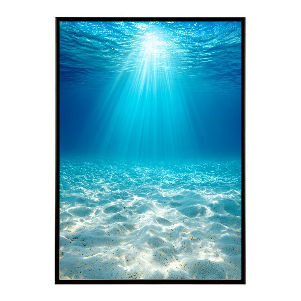 【A2サイズ（約42x59cm）】【lm-poster-3873】【フレーム付き】ポスター 水色界隈 部屋飾り 深海 海 青 光 幻想的 推し活 壁掛け 神秘的
