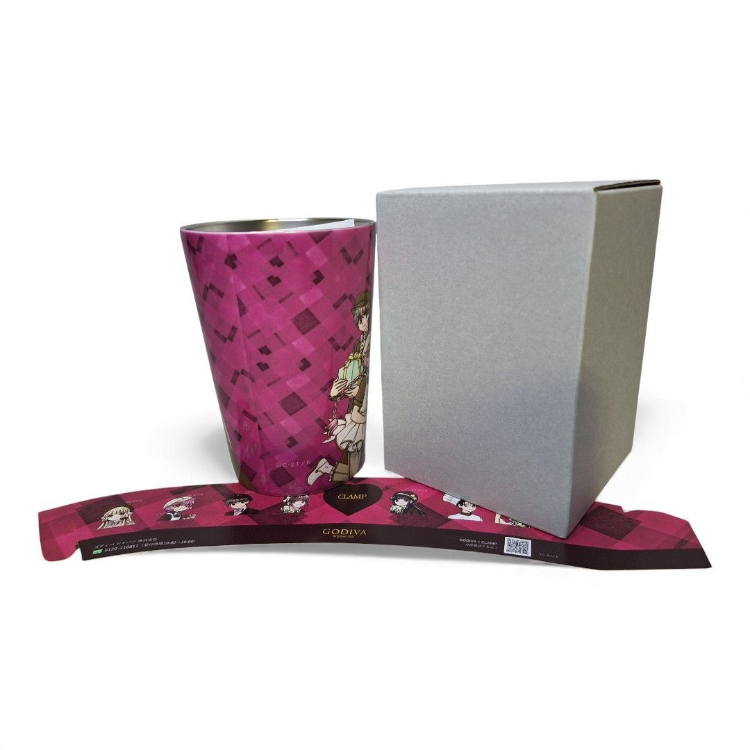CLAMPコラボ GODIVA タンブラー スリーブ型ステッカー付きステンレス 新品未使用】CLAMP × GODIVA ゴディバ タンブラー スリーブステッカー