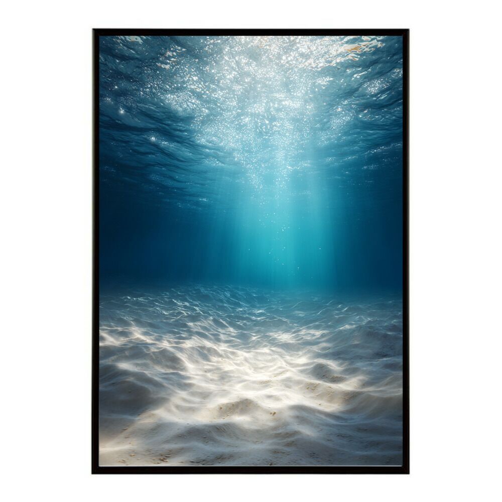 【A1サイズ（約59x84cm）】【lm-poster-3891】【フレーム付き】ポスター 水色界隈 部屋飾り 深海 海 青 光 幻想的 推し活 壁掛け 神秘的