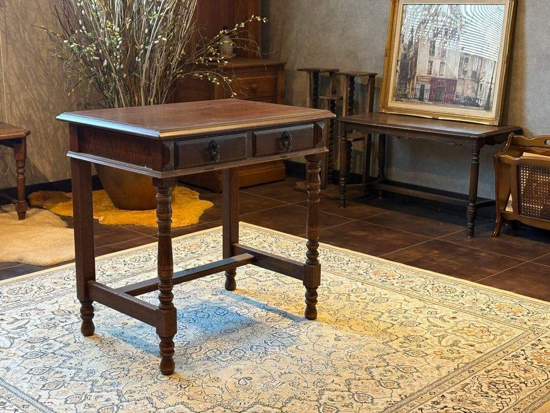 アンティーク ヴィンテージ サイドテーブル オーク材 In