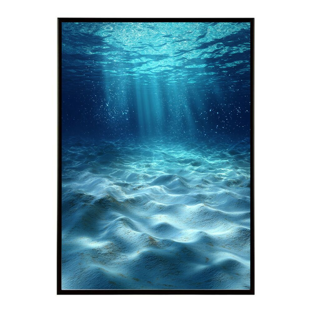 【A2サイズ（約42x59cm）】【lm-poster-3907】【フレーム付き】ポスター 水色界隈 部屋飾り 深海 海 青 光 幻想的 推し活 壁掛け 神秘的