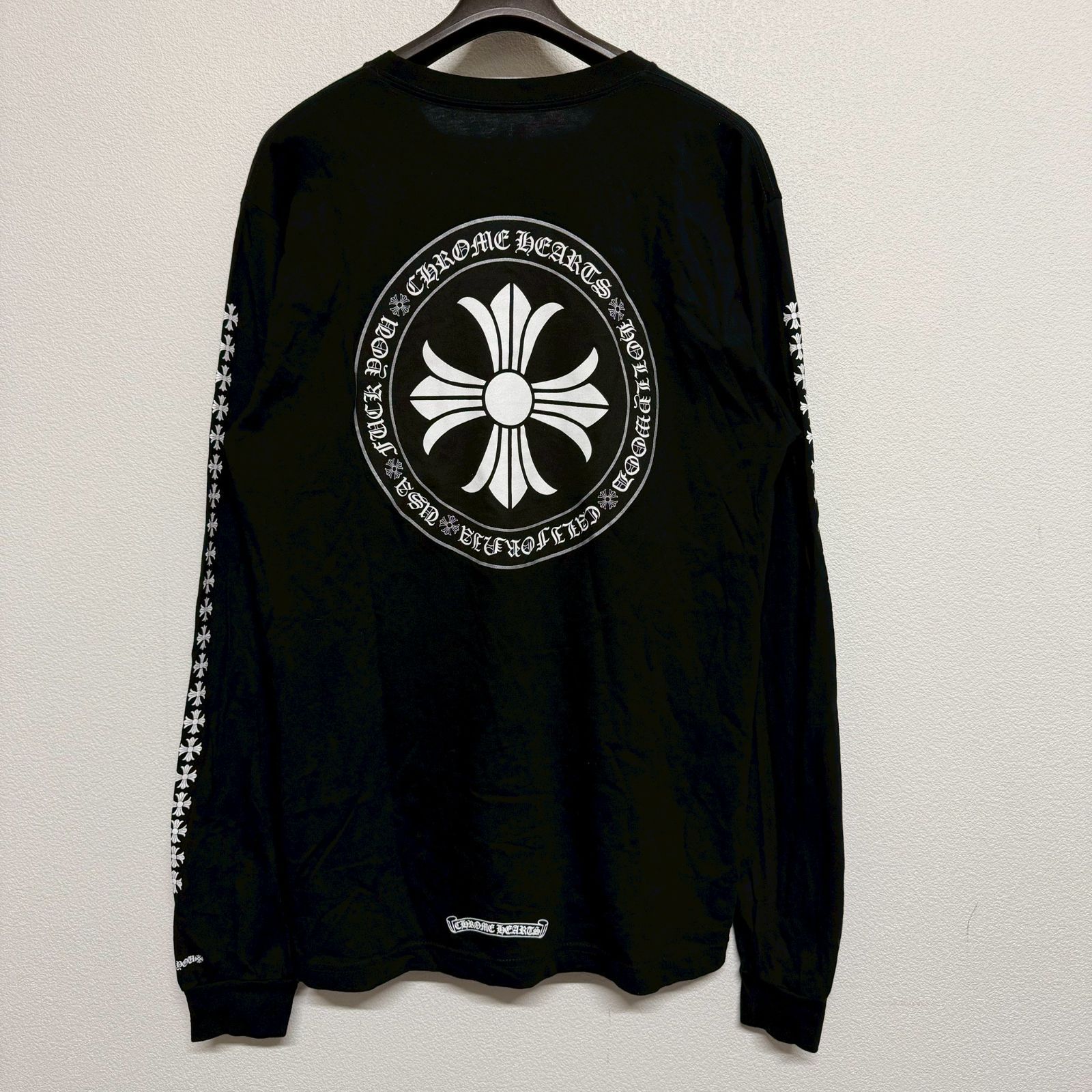 CHROME HEARTS クロムハーツ CHプラス サークルロゴ 黒 ブラック 長袖 ロング Tシャツ ロンT トップス メンズ レディース Lサイズ