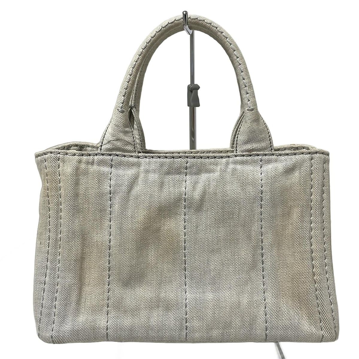 PRADA(プラダ) トートバッグ CANAPA アイボリー×グレー - メルカリ