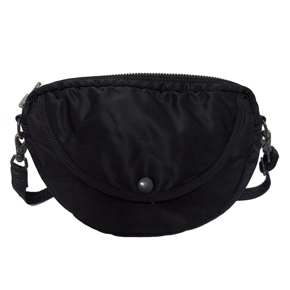 美品◎ポーター potr 斜めがけ可 ハーフムーン ショルダーバッグ 黒 男女可 Port（ポート） ショルダーバッグ バッグ 「 」 ハーフムーン型