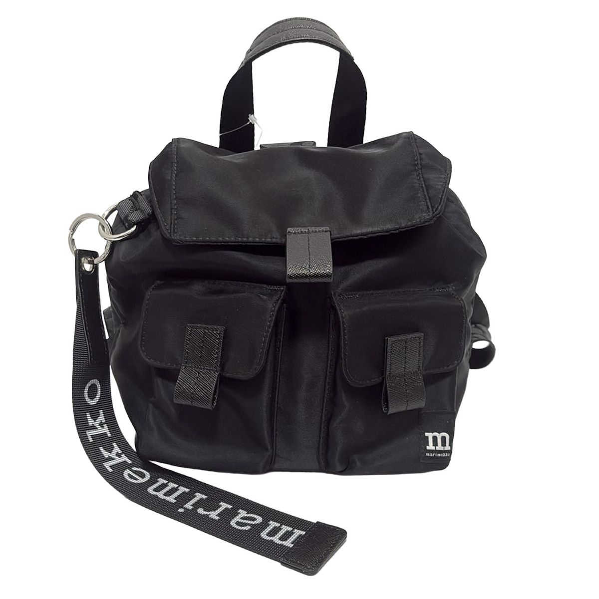 marimekko マリメッコ リュックサック - 黒 ミニバッグ レザー