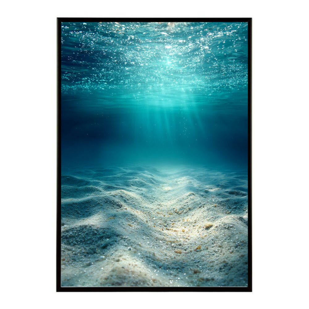 【A1サイズ（約59x84cm）】【lm-poster-3921】【フレーム付き】ポスター 水色界隈 部屋飾り 深海 海 青 光 幻想的 推し活 壁掛け 神秘的