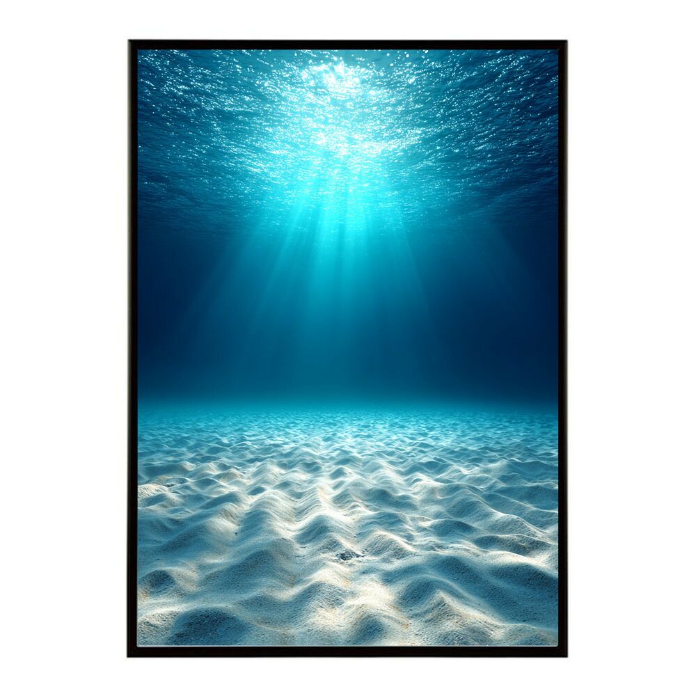 【A3サイズ（約30×42cm）】【lm-poster-3950】【フレーム付き】ポスター 水色界隈 部屋飾り 深海 海 青 光 幻想的 推し活 壁掛け 神秘的