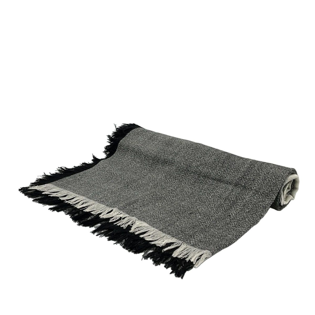 Y s ワイズ ストール ショール 黒 白 ウール