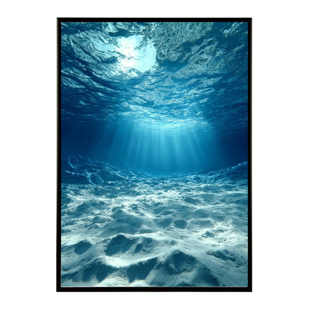 【A1サイズ（約59x84cm）】【lm-poster-3954】【フレーム付き】ポスター 水色界隈 部屋飾り 深海 海 青 光 幻想的 推し活 壁掛け 神秘的